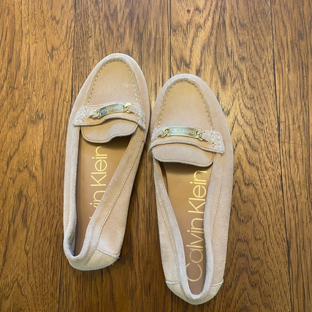 Calvin Klein Beige Suede Loafers